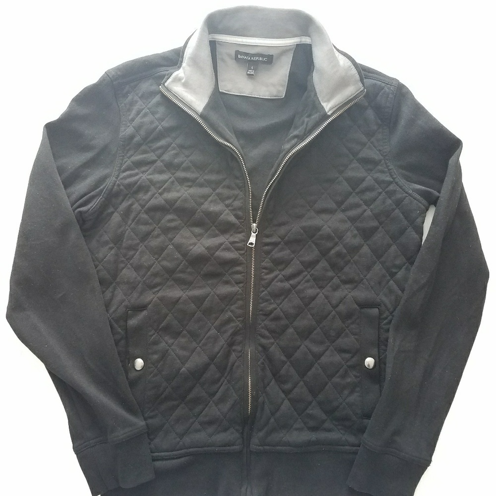 men BANANA REPUBLIC black zip up sweater size smal